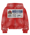 Red False Identity Zip-Up