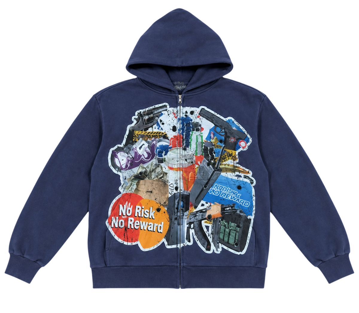 No Risk No Reward Navy Blue Original Zip-Up